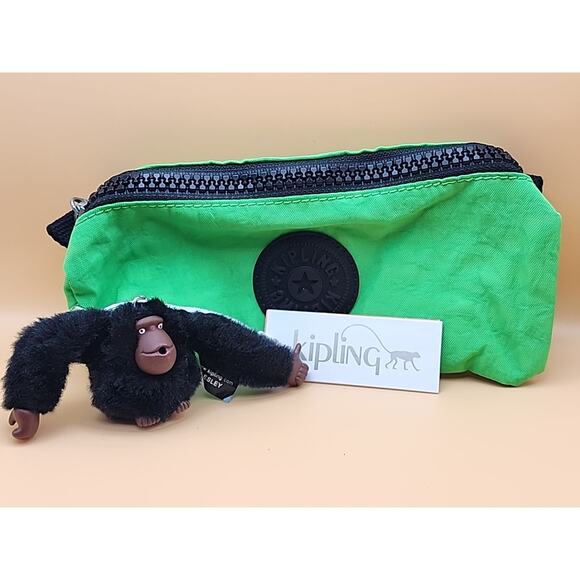 Kipling "Freedom" Zip Pouch Soft Pen Case w/Gorilla - Apple Mint - Picture 1 of 4